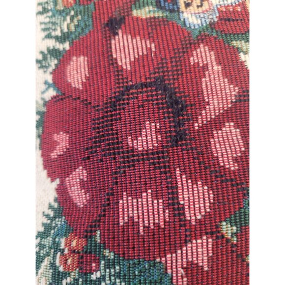 Needlepoint Tapestry Wreath Throw Pillow Nutcracker Angel Cardinal Christmas - Picture 12 of 13